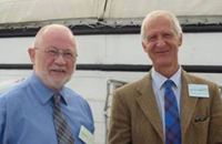 Professor Ian Duncan, University of Guelph (l), and Dr James Kirkwood, UFAW Chief Executive and Scientific Director, on board HMS Warrior, Portsmouth Historic Dockyard, for the presentation of the UFAW Medal for Outstanding Contributions to Animal Welfare Science.
