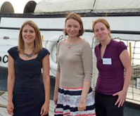 The winners of the 2011 UFAW Young Animal Welfare Scientist  of the Year award 2011 (l to r) Lucy Asher, Lisa Collins, Emma Baxter.