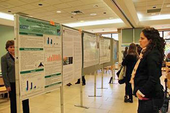 Research posters displayed at the Symposium were part of a competition determined by the audience.