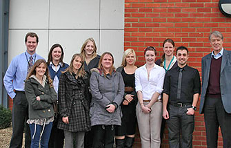 Prof. Don Broom with presenting students from Moulton and Writtle College