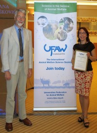 Receiving award