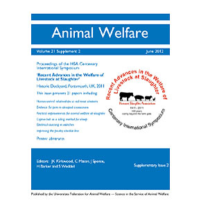 Recent Advances in the Welfare of Livestock at Slaughter