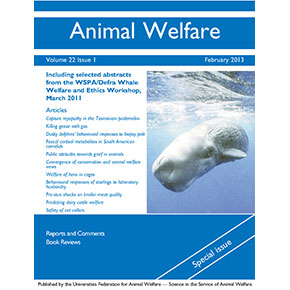 Special Issue including selected abstracts from the WSPA/Defra Whale Welfare and Ethics Workshop, March 2011